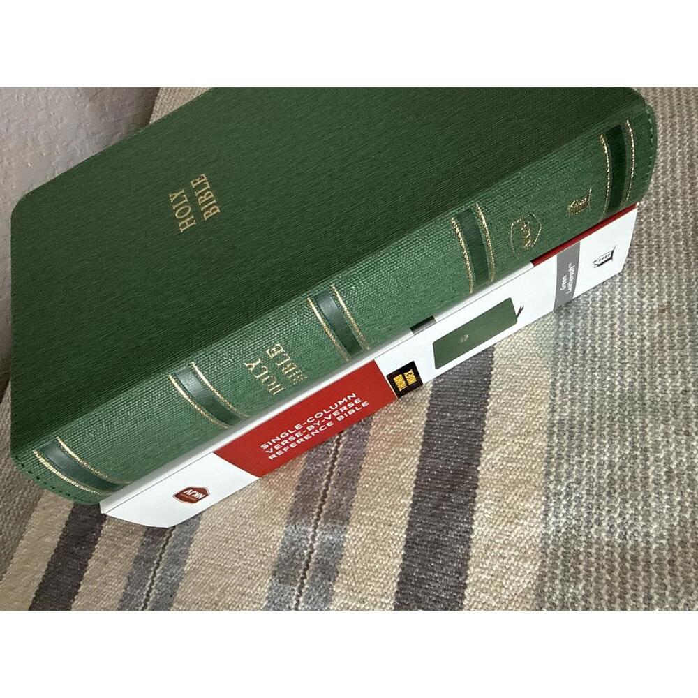 Thomas Nelson NKJV Single-Column Verse-by-Verse Reference Bible Green Leatherso - Picture 4 of 6